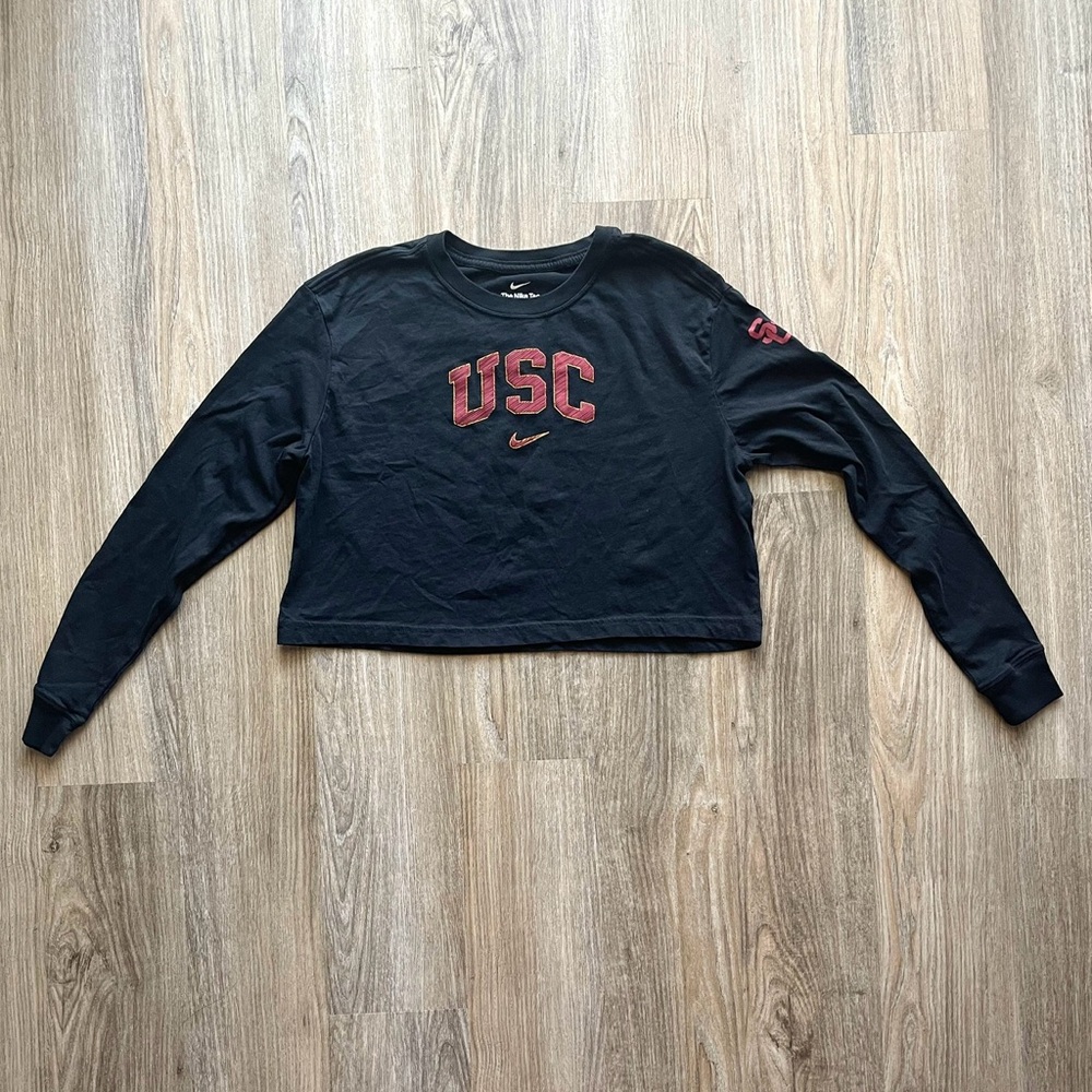 Nike Black USC Long Sleeve Crop Top